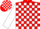 Silk - Red, White 'H' White Blocks on Sleeves