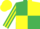 Silk - Emerald Green and Yellow (quartered), striped sleeves, Yellow cap