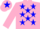 Silk - Pink, Blue stars and star on cap