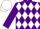 Silk - Purple and White diamonds, White cap
