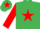 Silk - EMERALD GREEN, red star & sleeves, red star on cap