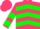 Silk - Cerise, Green 'RR', Green Chevrons on