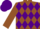 Silk - Brown, purple band of diamonds, brown sleeves, purple cap