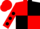 Silk - Red and Black (quartered), Red sleeves, Black spots