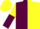 Silk - Maroon and Yellow Halved, Sleeves reversed, yellow cap