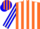 Silk - Orange, blue and white stripes, orang