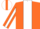 Silk - Orange, White Quarters, White Stripe on