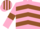 Silk - Pink, Brown chevrons, Pink sleeves, Brown armlets, striped cap