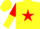 Silk - Yellow, Red star, Red and Yellow halved sleeves, Yellow cap