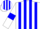 Silk - White, Blue stripes and armlets, Striped cap