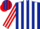 Silk - Dark Blue, Red and White Stripes, White
