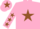 Silk - PINK, brown star, brown stars on sleeves, brown star on cap