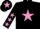 Silk - BLACK, mauve star & stars on sleeves, black cap, mauve star