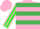 Silk - Pink, Emerald Green hoops, Pink and Green striped sleeves, Pink cap