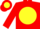 Silk - Red, Red 'P' in Yellow disc, Red and