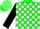 Silk - Green, White Blocks, Black Sleeves