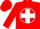 Silk - Red, White 'RM' in Circle on White Cross