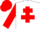 Silk - White, red cross of lorraine and sleeves, red cap