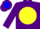 Silk - Purple, Blue 'R' in Yellow disc, Yellow