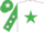 Silk - White, Emerald Green star, Emerald Green sleeves, White stars, Emerald Green cap, White star