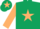 Silk - Dark Green, Beige star, sleeves and star on cap