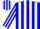 Silk - Blue, white seam on front, white stripes