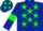 Silk - Dark Blue, Green stars and armlets, Green stars on cap