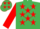 Silk - EMERALD GREEN, red stars, red sleeves, red stars on cap