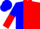 Silk - Blue, red panel, blue and red halved