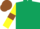 Silk - Dark Green, Yellow sleeves, Brown armlets, Brown cap
