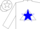 Silk - White, white triangle on blue star,