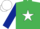 Silk - Emerald Green, White star, Dark Blue sleeves, White cap