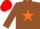 Silk - BROWN, orange star, red cap