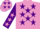 Silk - Mauve, purple stars, purple sleeves, mauve stars and cap