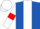 Silk - Royal Blue, White stripe, White sleeves, Red armlets, White cap