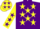 Silk - Purple, yellow stars, yellow sleeves, purple stars