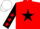 Silk - RED, black star, black sleeves, red stars, white cap