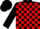 Silk - Black, Red Blocks, Red 'TS', Black Cap