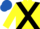 Silk - Yellow, black cross belts, royal blue cap