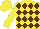 Silk - Yellow and brown diamonds, yellow cap