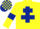 Silk - Yellow, Dark Blue Cross of Lorraine and armlets, Dark Blue and Yellow check cap