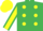 Silk - EMERALD GREEN, yellow spots, yellow sleeves, emerald green seams, yellow cap