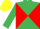 Silk - EMERALD GREEN & RED DIABOLO, yellow cap