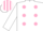 Silk - WHITE, pink spots, striped cap