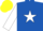 Silk - ROYAL BLUE, white star, white sleeves, royal blue armlet, yellow cap
