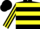 Silk - Black, Yellow hoops, striped sleeves, Black cap