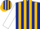 Silk - Dark Blue, Gold Stripes, White Sleeves,