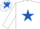 Silk - White, Royal Blue star on body and cap, White sleeves, Royal Blue stars