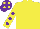 Silk - Yellow, large Purple spots and spots on sleeves, Purple cap, Yellow spots