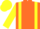Silk - Orange, yellow emblem and braces, yellow bars on sleeves,  yellow cap